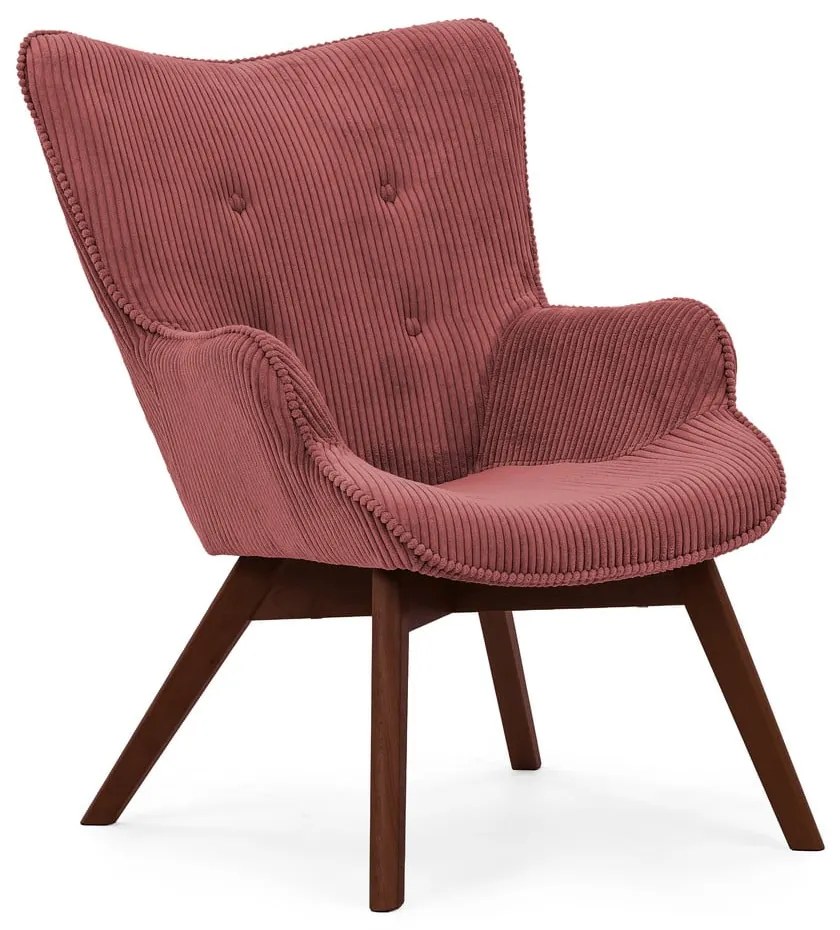 Червено кресло от рипсено кадифе Niko – Ropez