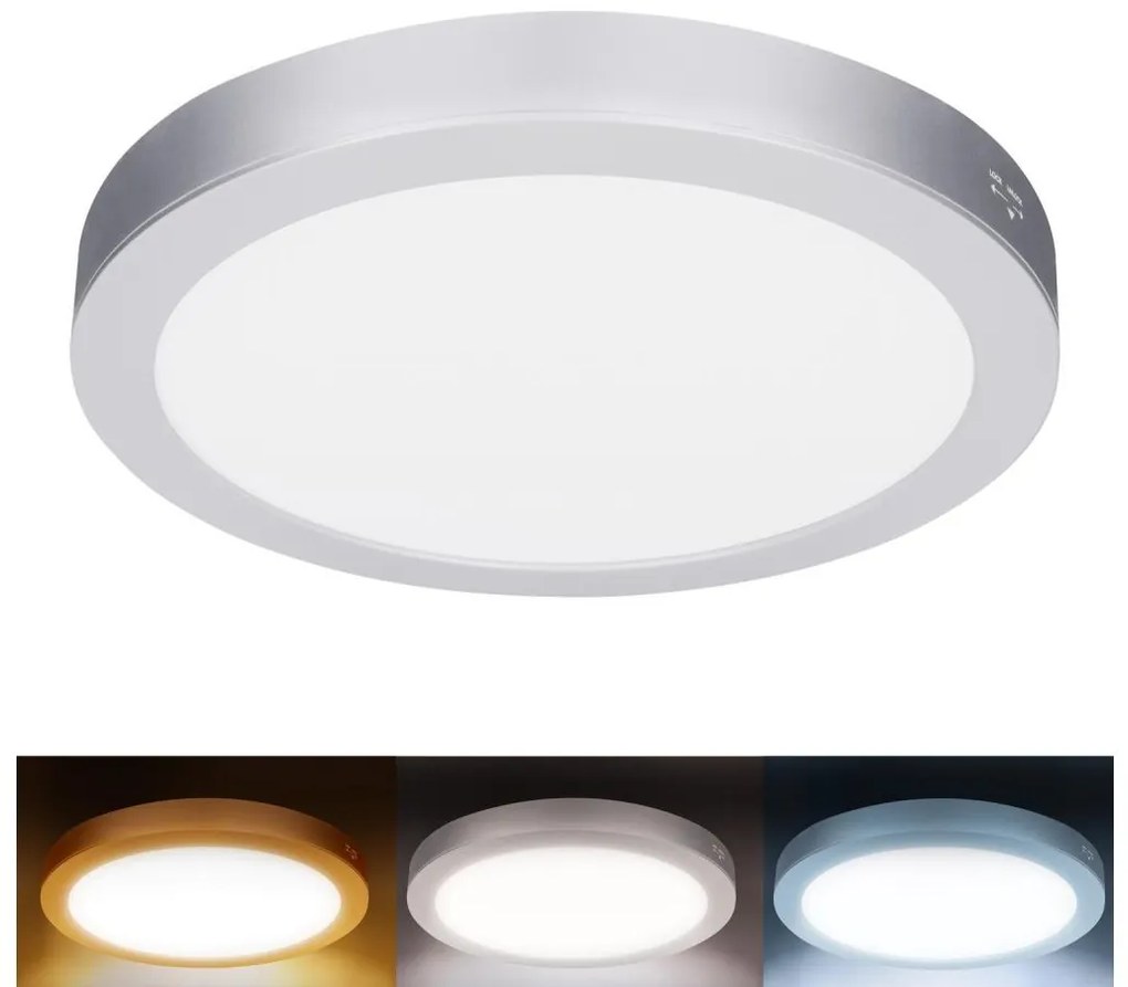 Solight WD244-S - LED панел 2 в 1 24W/230V 3000/4000/6000K Ø 30 cm IP54 сребрист