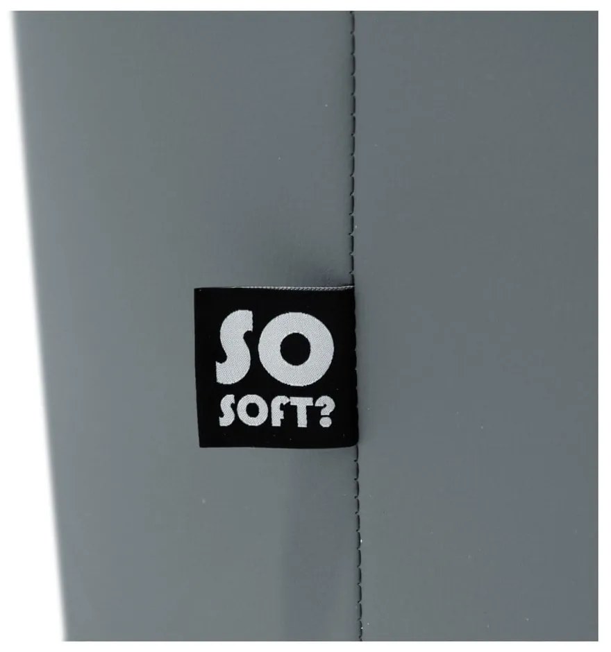 Сив детски пуф от изкуствена кожа Round M – So Soft?