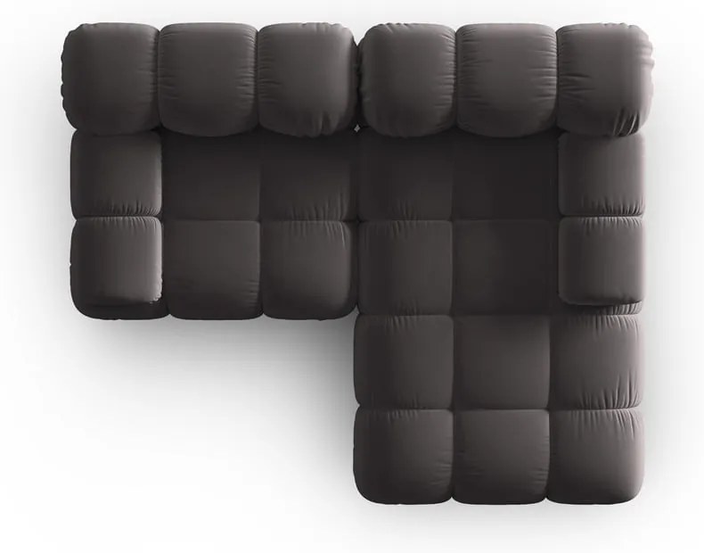 Тъмносив ъглов диван от кадифе (десен ъгъл) Bellis - Micadoni Home