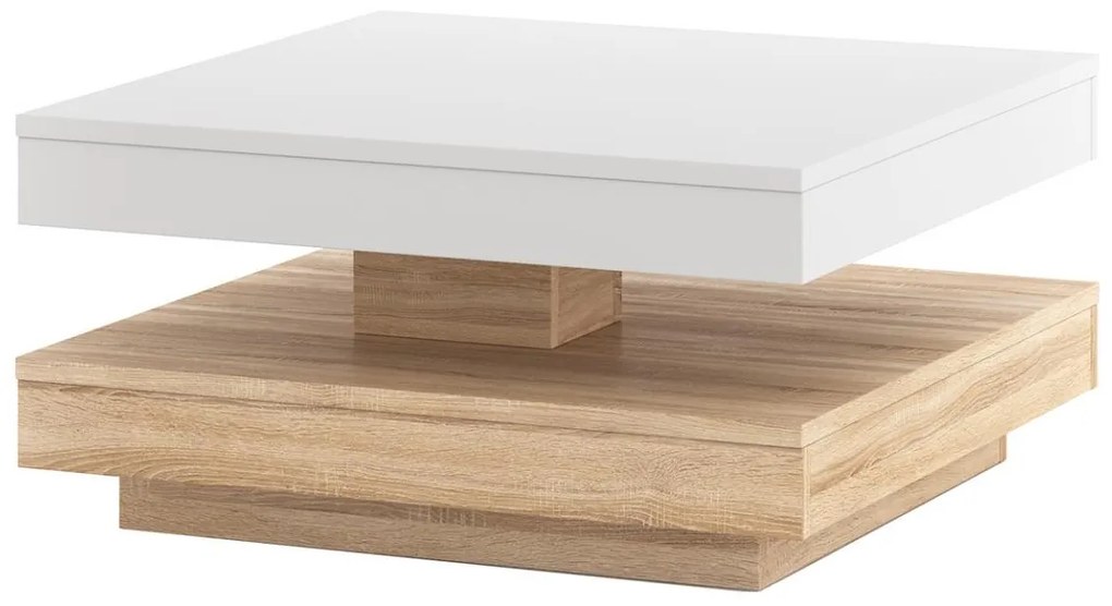 Холна маса TIMO бяла/дъб Сонома