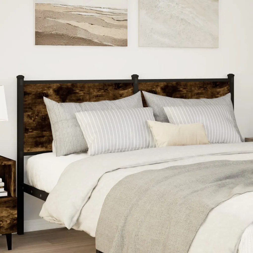 4007701 vidaXL Резервна табла за легло, опушен дъб, 150 см, инженерно дърво и стомана