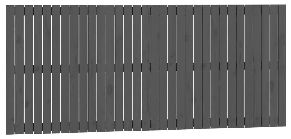 824880 vidaXL Стенна табла за спалня, сива, 204x3x90 см, борово дърво масив