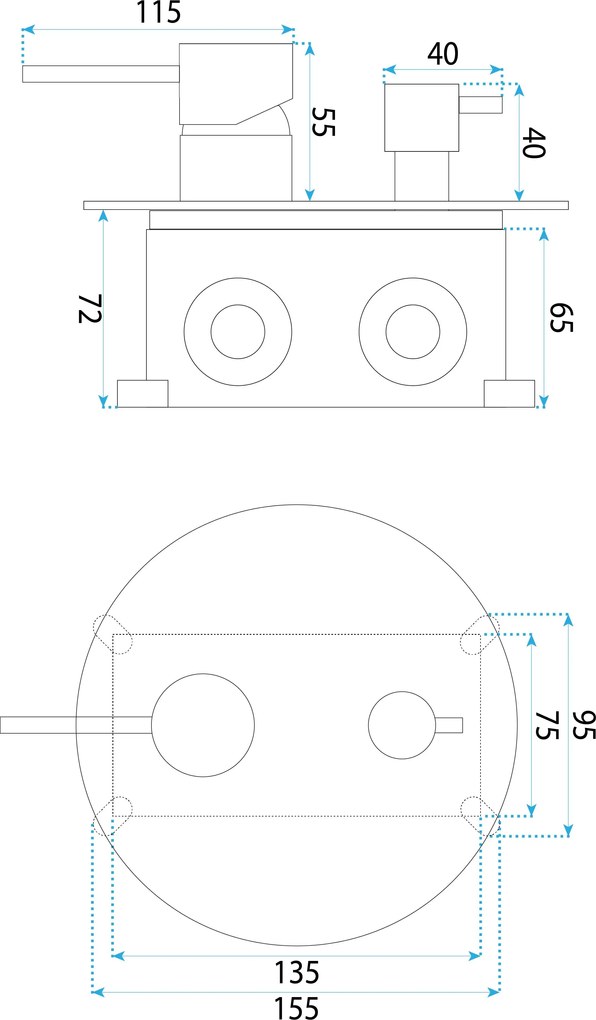 Душ система за вграждане Rea Foster Brush Gold