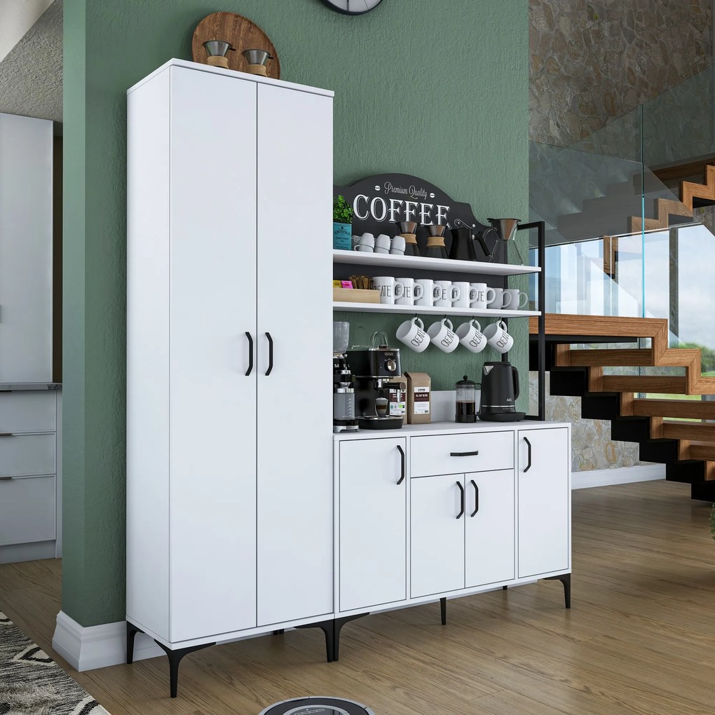 Многофункционален шкаф JE148, цвят Бял