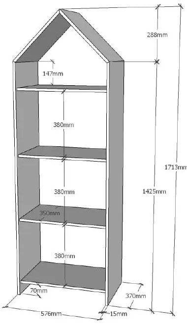 Библиотека White house , 57 x 171 cm Casami - Vipack