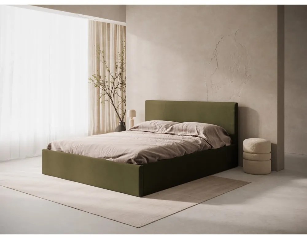 Зелена тапицирана табла за легло 190,5x100 cm Remo – Micadoni