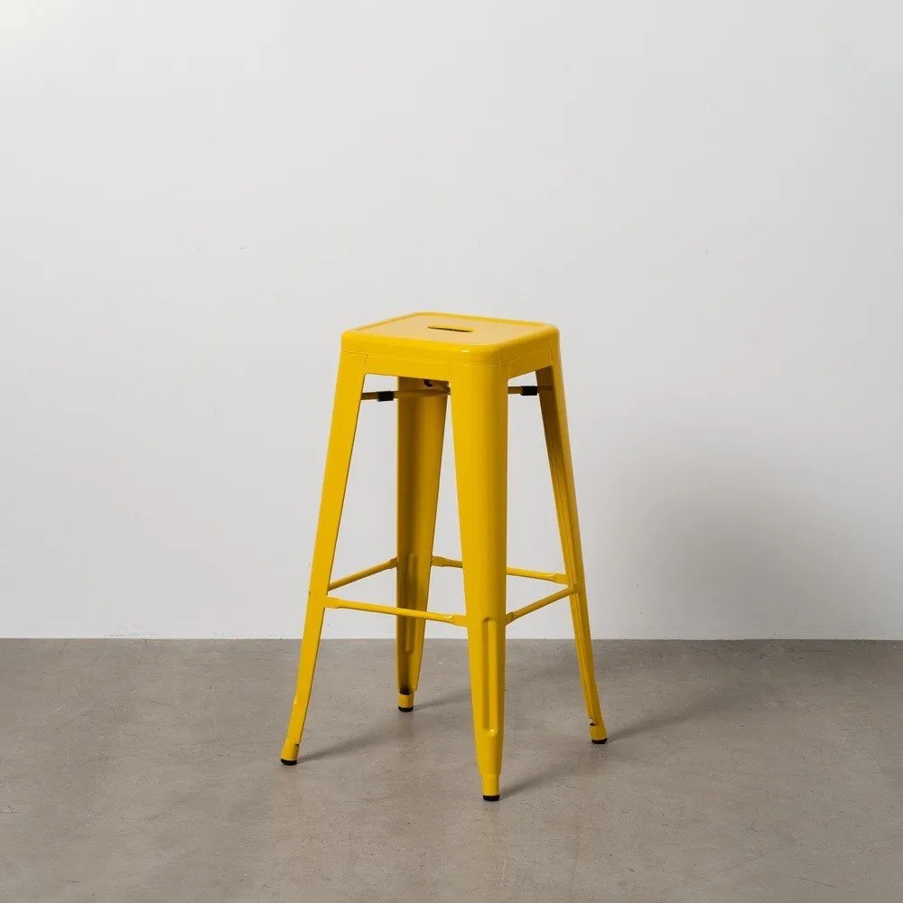 Жълти метални бар столове в комплект 2 бр. (височина на седалката 76,5 cm) – Ixia