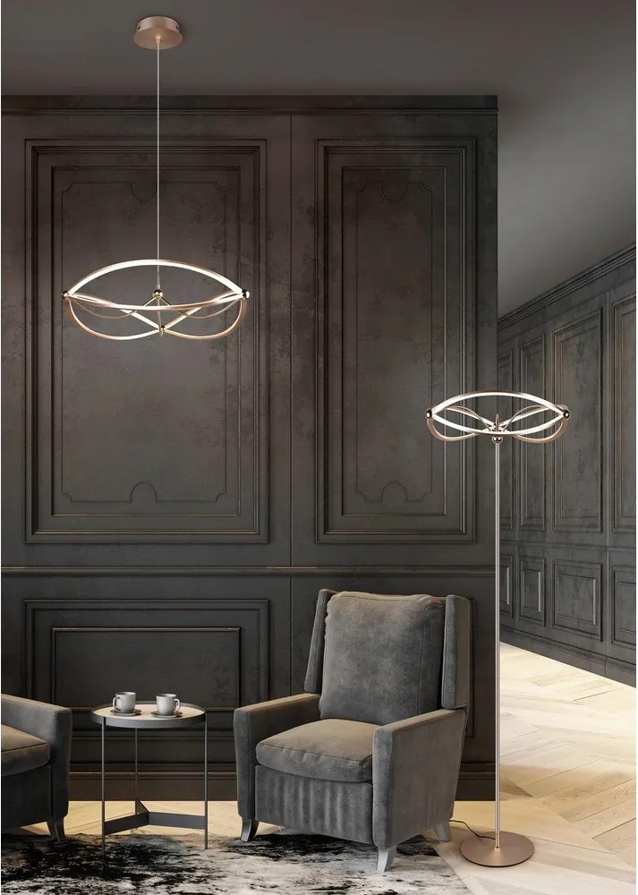 LED затъмняващо се висящо осветително тяло в месингов цвят Charivari – Trio