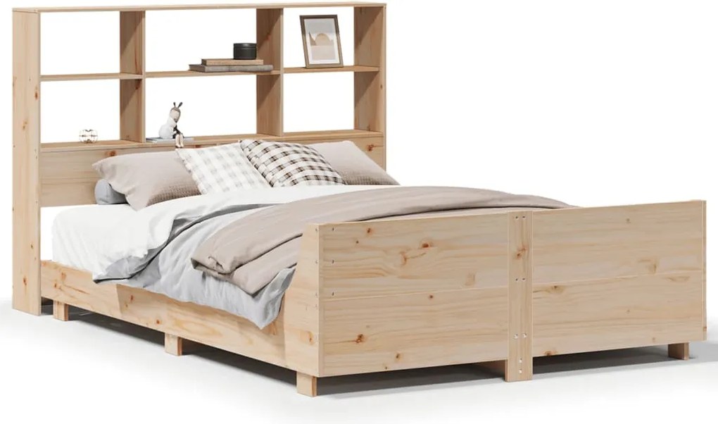 3323683 vidaXL Рамка за легло без матрак, 160x200 см, масивна чамова дървесина