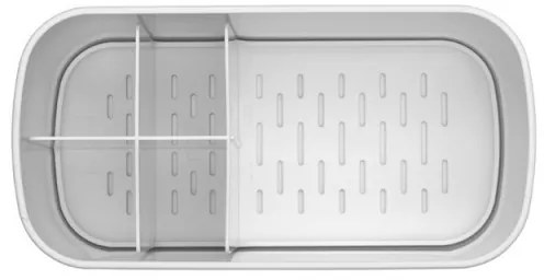 Кутия за аксесоари за баня Brabantia ReNew 1003494, Устойчива на корозия, Вътрешен разделител, Противоплъзгаща основа, Бял