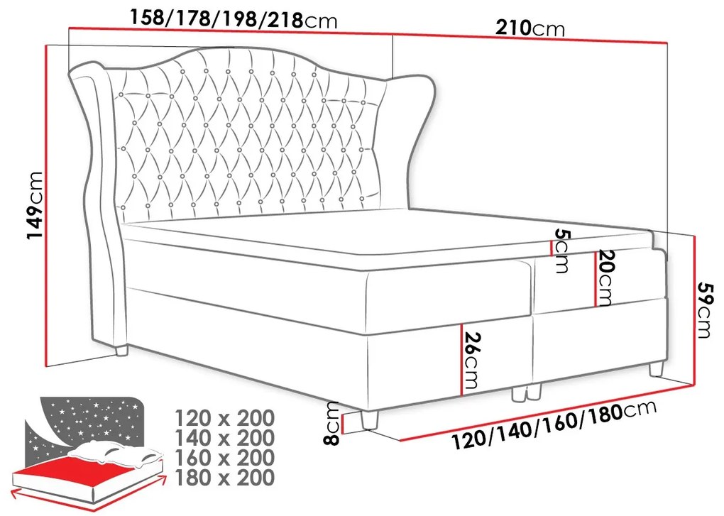 Тапицирано легло Livia-Ekrou-120 x 200 εκ.