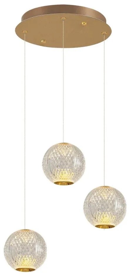 LED полилей на кабел CREMONA 3xLED/5W/230V 3000K златист