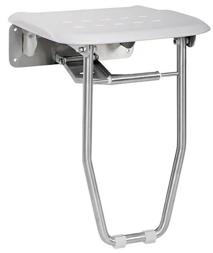 Седалка за душ 35x43,3 cm сребърна/бяла