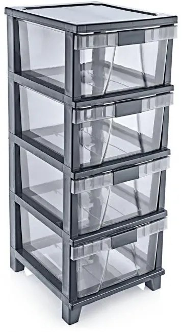 Horecano - Пластмасов шкаф за съхранение на 4-ри нива 37x44.5xh90см антрацит HOME-(TRN-071-04)