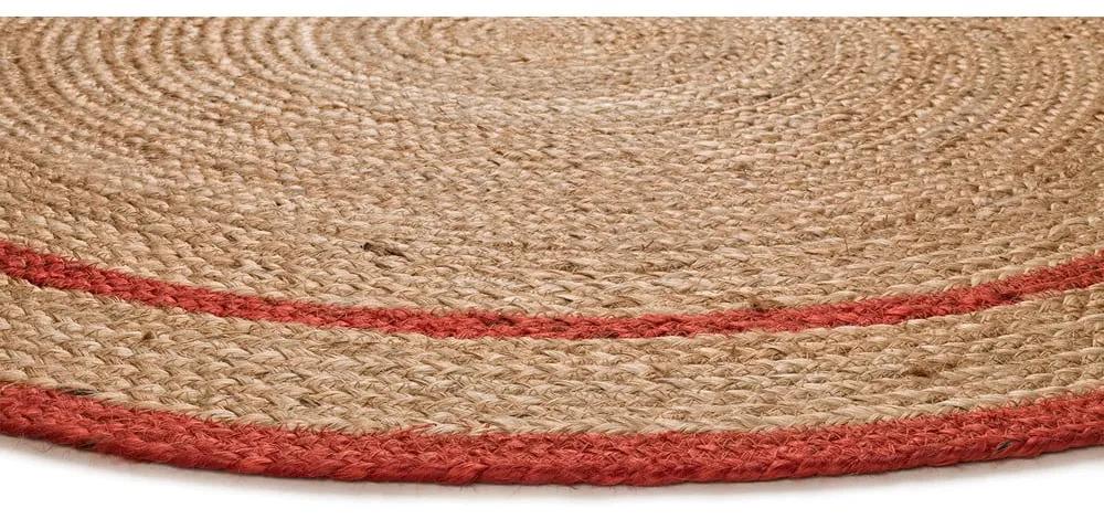 Кръгъл килим в червено-естествен цвят ø 90 cm Mahon - Universal