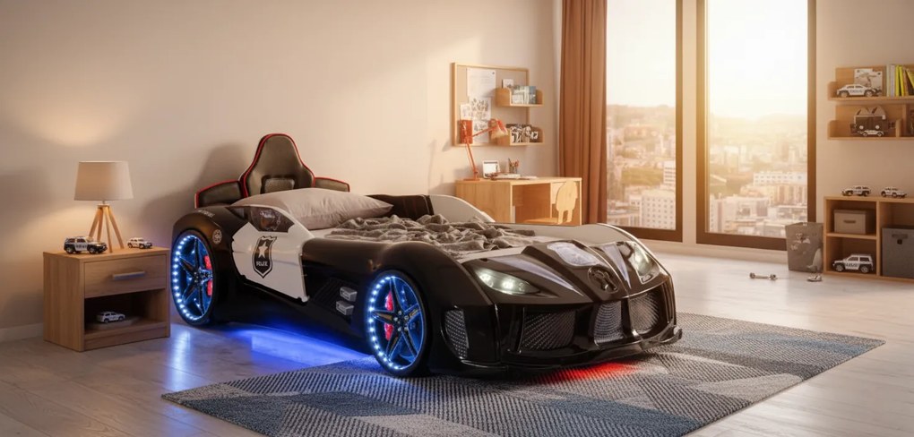 Детско легло кола Police Racer LED