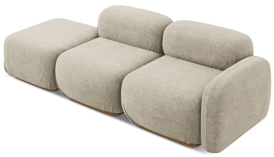 Бежов модулна лежанка от букле (ляв ъгъл) Ailani – Makamii