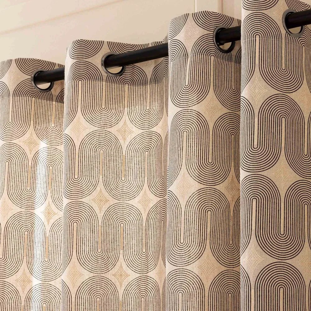 Черно/бежово перде 140x240 cm Ondine – douceur d'intérieur