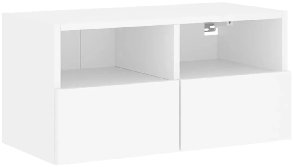 836854 vidaXL Стенен ТВ шкаф, бял, 60x30x30 см, инженерно дърво