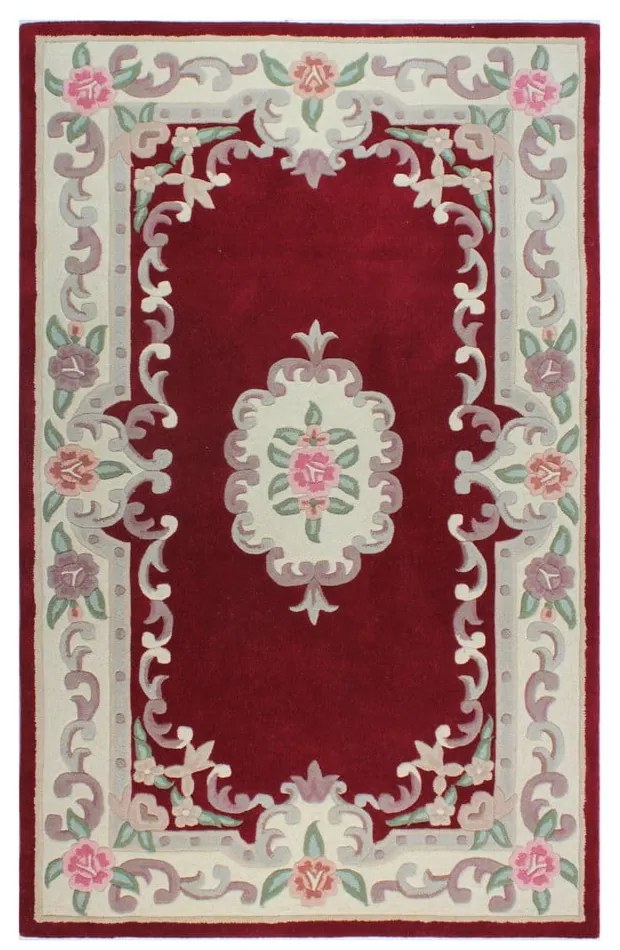 Червен вълнен килим , 120 x 180 cm Aubusson - Flair Rugs