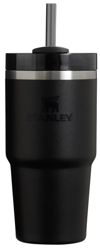 Черен термос със сламка от неръждаема стомана 600 ml Quencher H2.0 FlowState Tumbler Black – Stanley