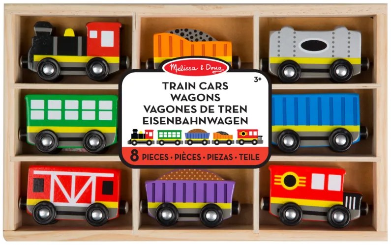 Melissa & Doug - Дървен комплект - Локомотив и вагончета