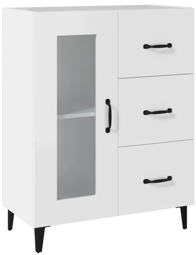 812213 vidaXL Сайдборд, бял, 69,5x34x90 см, инженерно дърво