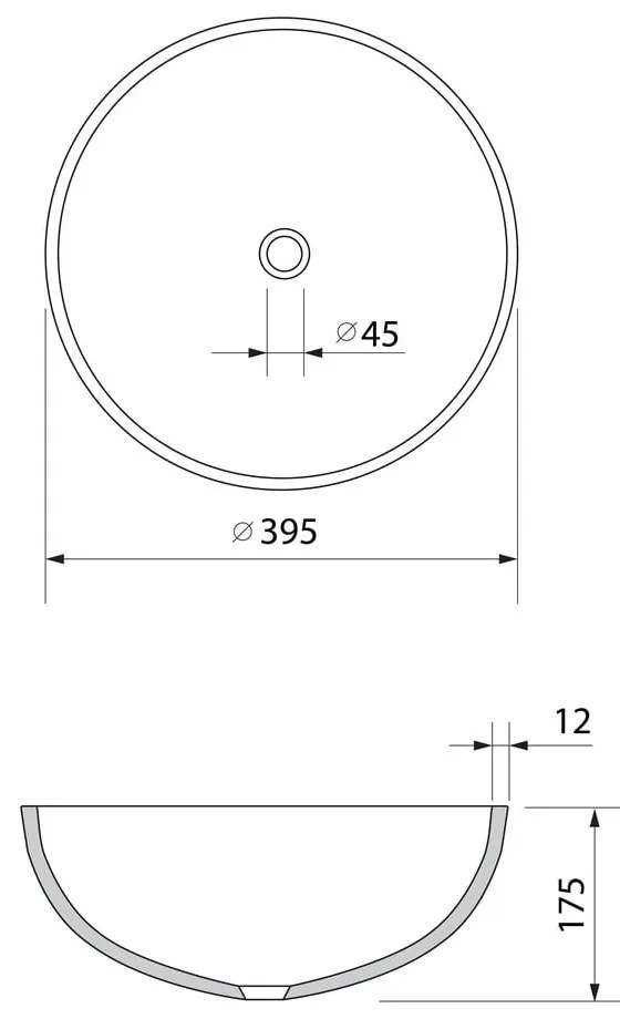 Черна стъклена кръгла мивка ø 39,5 cm Marac – Sapho
