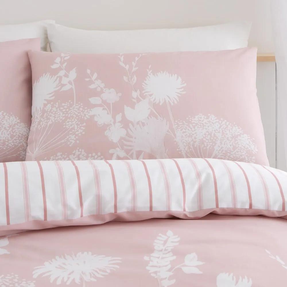 Розово и бяло спално бельо за двойно легло 200x200 cm Meadowsweet - Catherine Lansfield