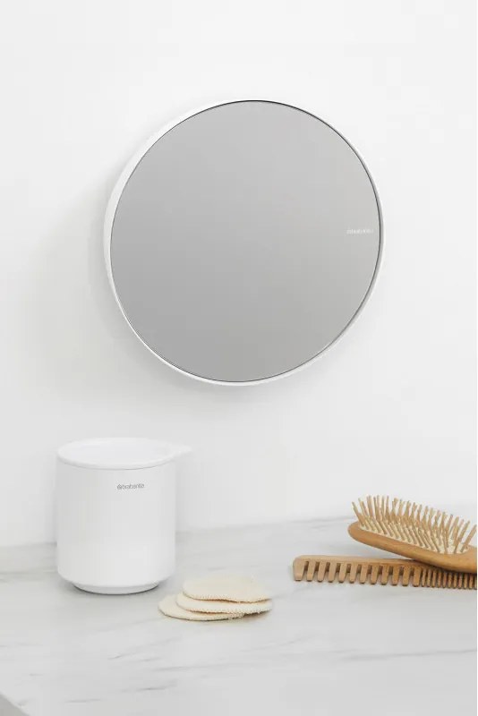 Огледало за стена Brabantia MindSet Mineral 1005691, 5 кратно увеличаване, Магнитна стойка, Устойчиво на корозия, Минерално покритие, Бял