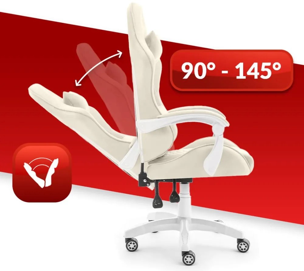 Геймърски стол HC-1000 BEIGE - кадифена тъкан