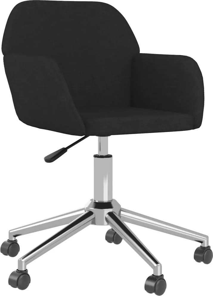 344734 vidaXL Въртящ се офис стол, черен, текстил