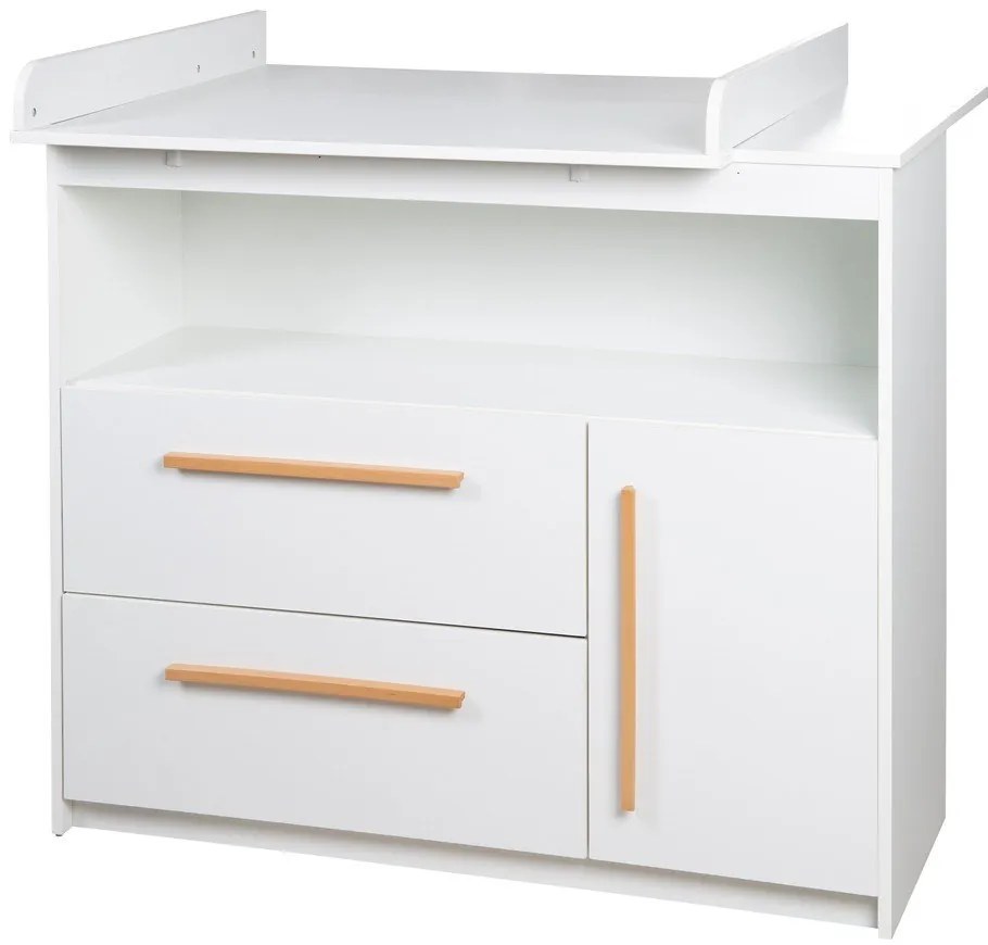 Бял нисък детски скрин 107x98 cm Lilo – Roba