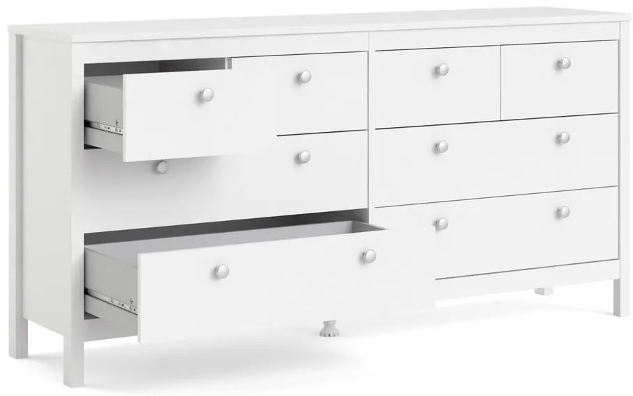 Бял нисък скрин 159x80 cm Madrid – Tvilum