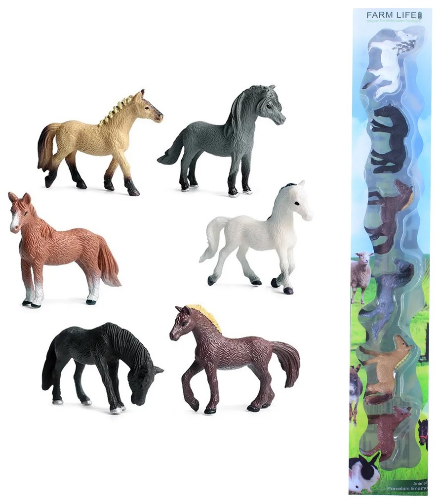 Rappa - Комплект фигурки Коне - 6 броя, 5 см.