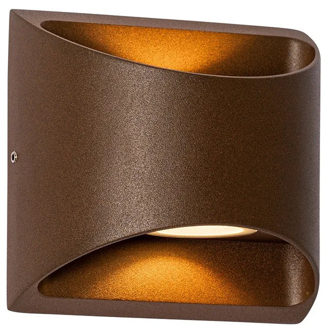 Модерна външна стенна лампа ръждиво кафява с LED 2-светлина IP54 - Mal