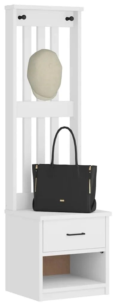 4010483 vidaXL L Дърво за антре SANDNES бяло 45x40x159,5 cm