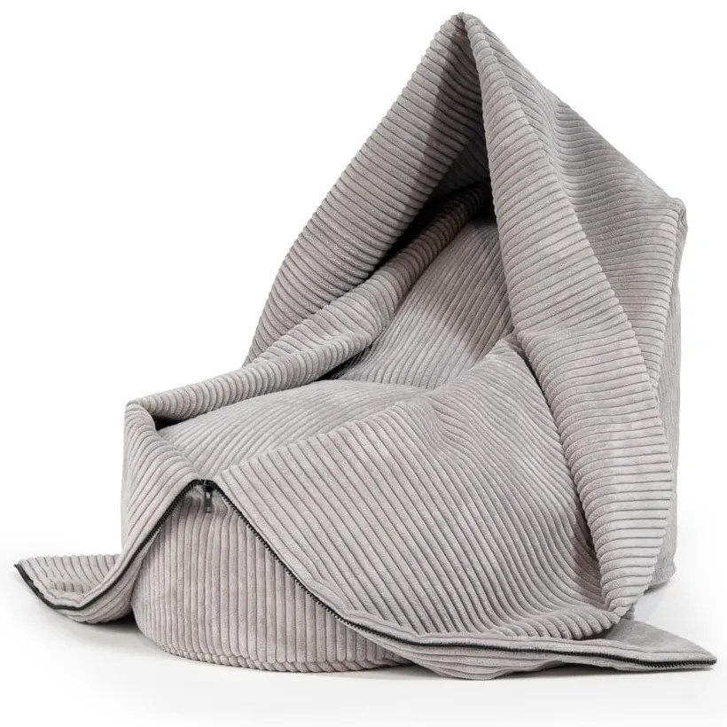 Тъмнокафяв детски пуф от рипсено кадифе Cocoon 100 – SLOWDOWN