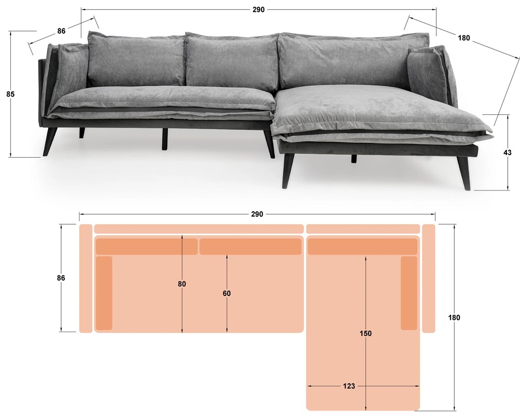 Ъглов диван Алберто Extra