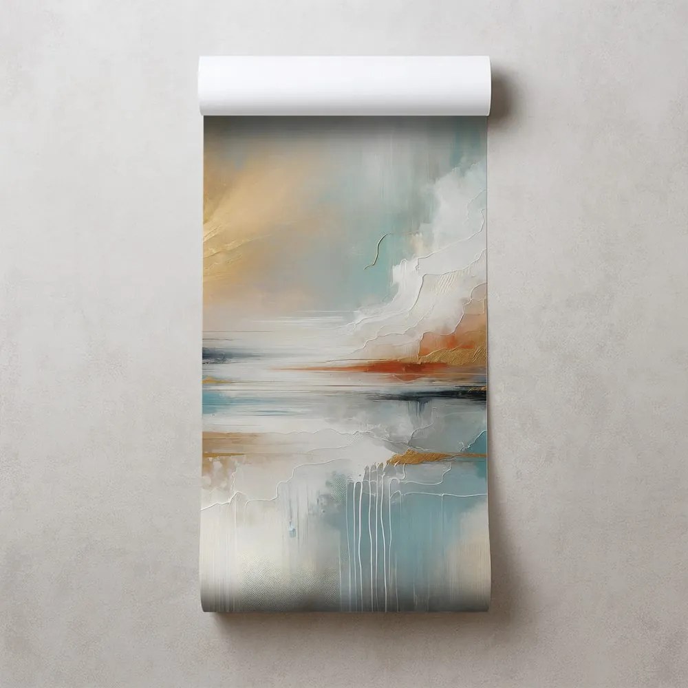 Тапет – Абстрактни златни и сини тонове