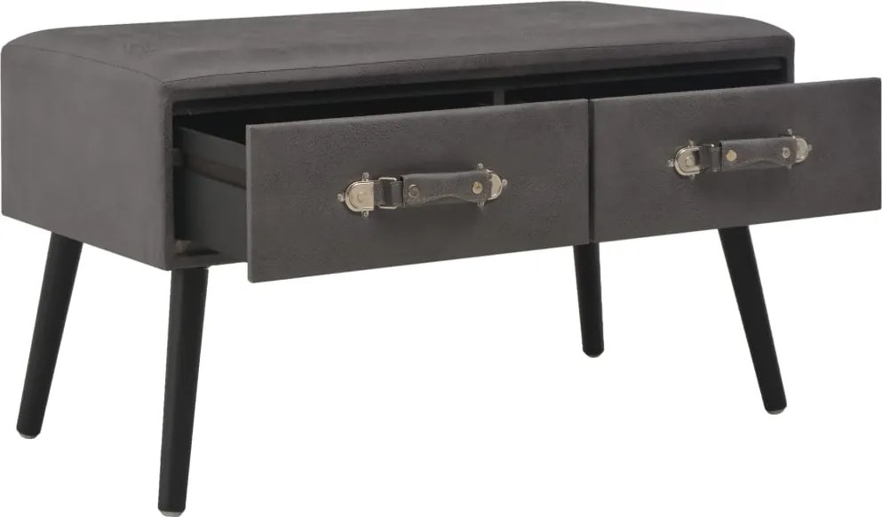 247545 vidaXL Маса за кафе, сива, 80x40x46 см, изкуствена кожа