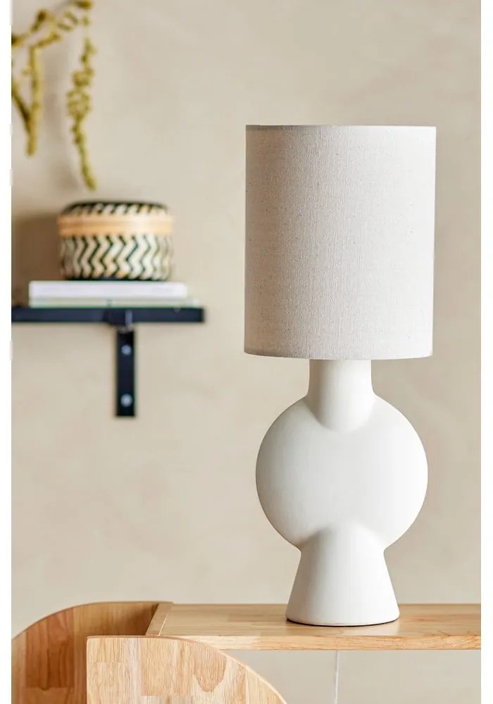 Бежова настолна лампа с текстилен абажур (височина 54,5 cm) Sergio – Bloomingville