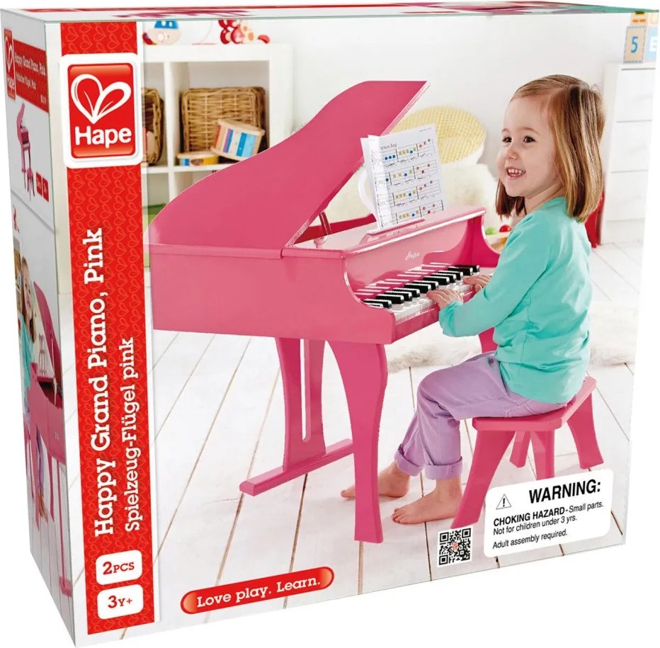 Hape - Дървено пиано - Розово