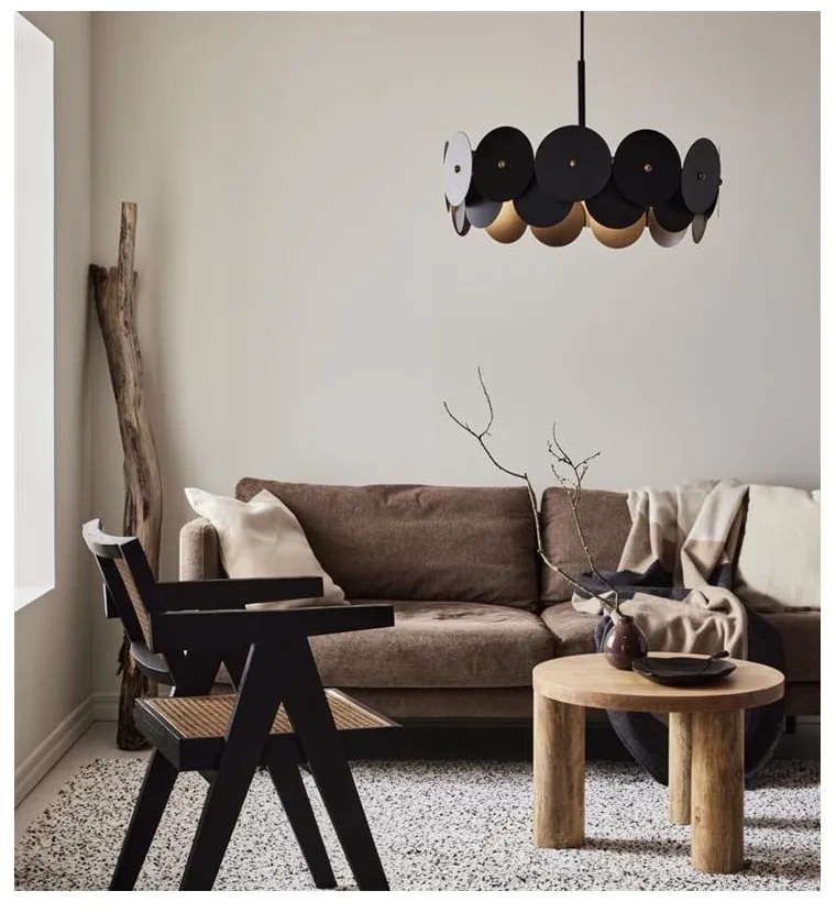 Черно висящо таванно осветително тяло, ø 53 cm Vegas - Markslöjd