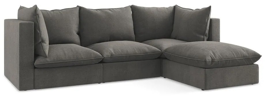 Тъмносив ъглов диван (десен ъгъл) Manao – Makamii