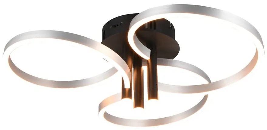 Черно и сребърно LED затъмняващо се осветително тяло за таван Caruso – Trio