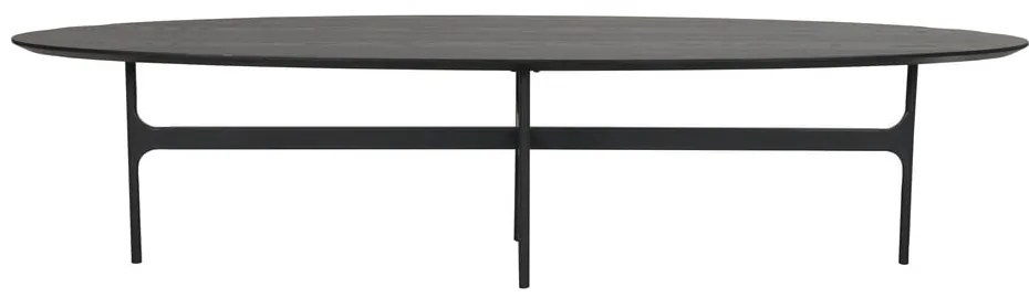 Черна масичка за кафе с плот от ясенова дървесина 180x50 cm Colton - Rowico