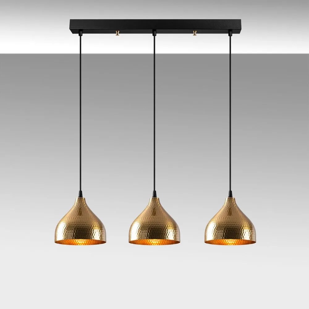 Висящо осветително тяло в златист цвят с метален абажур Tattoo – Opviq lights