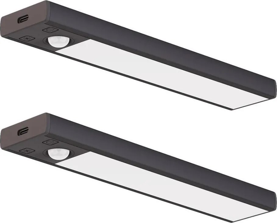 КОМПЛЕКТ 2x LED зареждаемо осветление за мебели със сензор VIRO LED/1W/800 mAh 20 cm CCT черно
